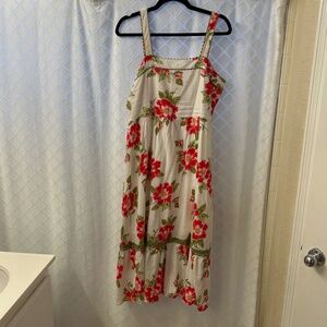 LC tie strap floral midi dress